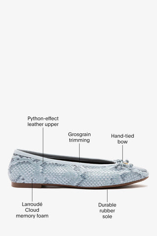 Pavlova Ballet Flat Maya Python Leather Ballet Larroudé