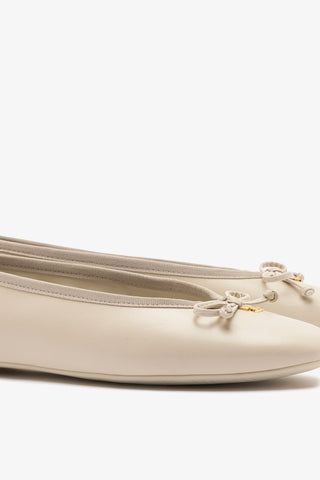 Pavlova Ballet Flat In Mushroom Grey Leather Ballet Larroudé