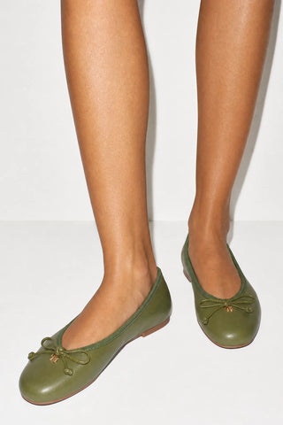 Pavlova Ballet Flat Seaweed Leather Ballet Larroudé
