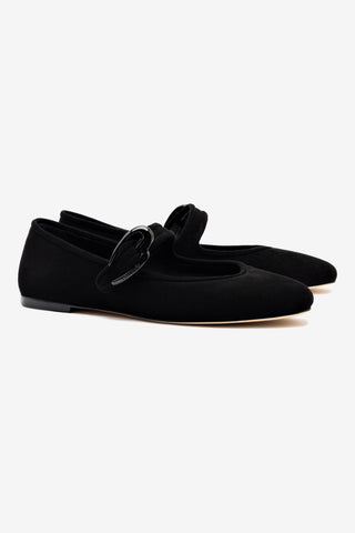 Verona Ballet Flat In Black Suede