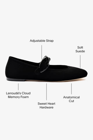 Verona Ballet Flat In Black Suede