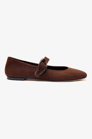 Verona Ballet Flat In Brown Suede