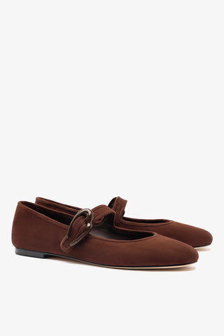 Verona Ballet Flat In Brown Suede