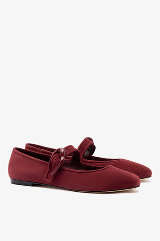 Verona Ballet Flat In Burgundy Suede Ballet Larroudé
