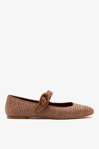 Verona Ballet Flat Caramel Raffia Ballet Flat Larroude
