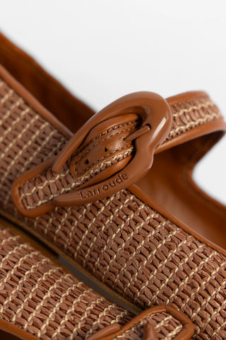 Verona Ballet Flat Caramel Raffia Ballet Flat Larroude
