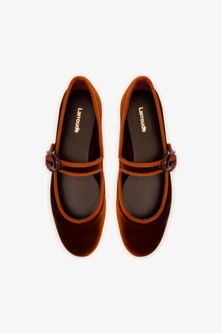 Verona Ballet Flat In Cuoio Velvet