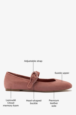 Verona Ballet Flat Dusty Rose Suede
