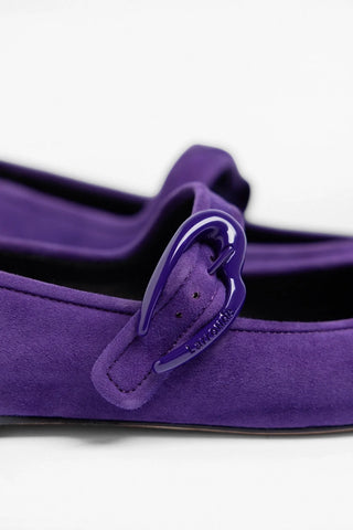 Verona Ballet Flat Eggplant Suede Ballet Larroudé