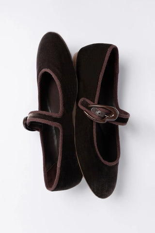Verona Ballet Flat Espresso Velvet
