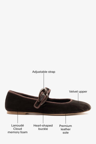 Verona Ballet Flat Espresso Velvet