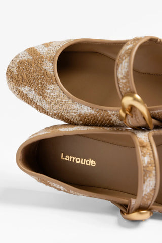 Verona Ballet Flat Latte Printed Fabric