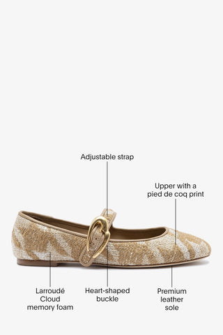 Verona Ballet Flat Latte Printed Fabric