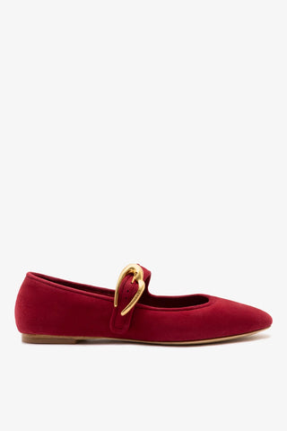 Verona Ballet Flat Lipstick Red Suede