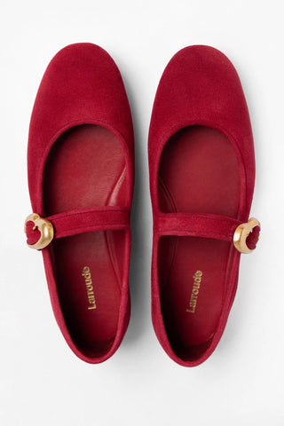 Verona Ballet Flat Lipstick Red Suede
