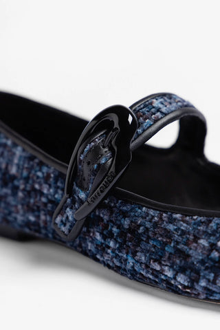 Verona Ballet Flat Midnight Blue Tweed