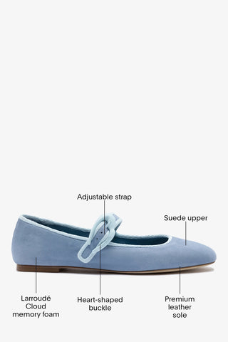 Verona Ballet Flat Niagara Blue Suede