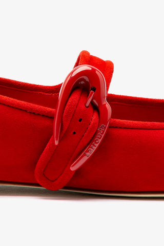 Verona Ballet Flat In Scarlet Suede