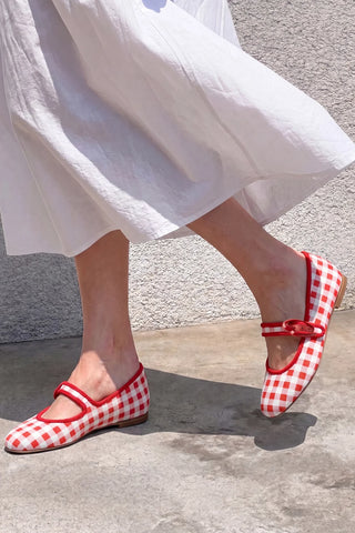 Verona Ballet Flat Scarlet Printed Fabric