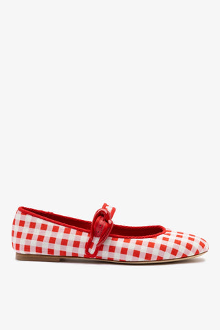 Verona Ballet Flat Scarlet Printed Fabric