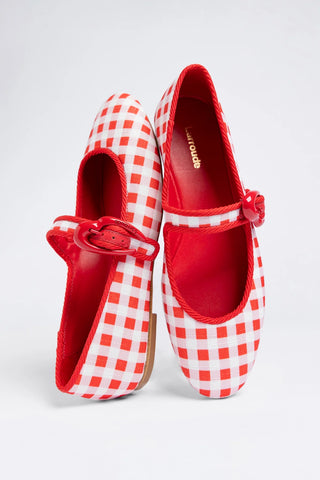 Verona Ballet Flat Scarlet Printed Fabric