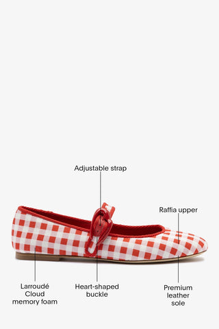 Verona Ballet Flat Scarlet Printed Fabric