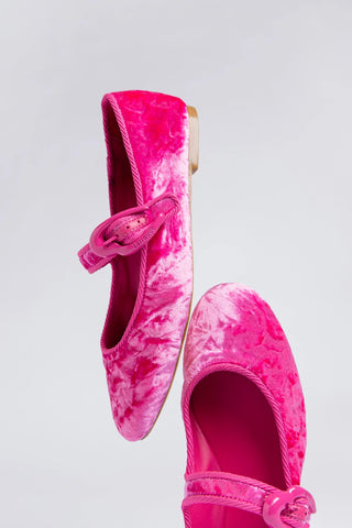 Verona Ballet Flat Pink Velvet