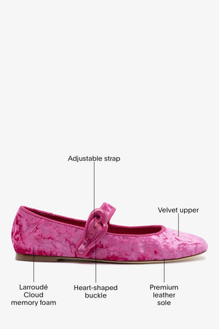 Verona Ballet Flat Pink Velvet
