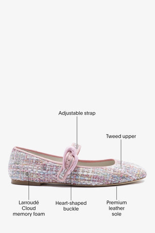 Verona Ballet Flat Tulip Printed Tweed