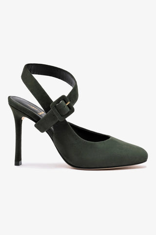 Deena By Larroudé Pump In Deep Olivine Suede