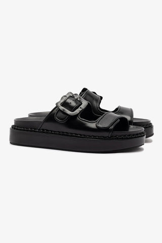 Maui Slide In Black Leather