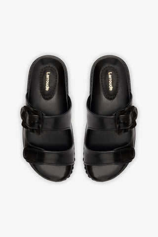 Maui Slide In Black Leather