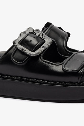 Maui Slide In Black Leather