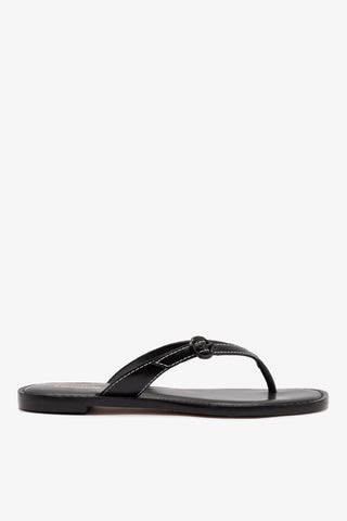 Mary Kate Flat Sandal In Black Leather