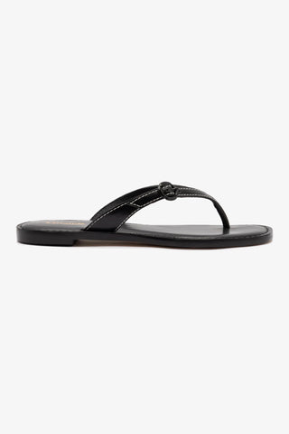 Mary Kate Flat Sandal In Black Leather