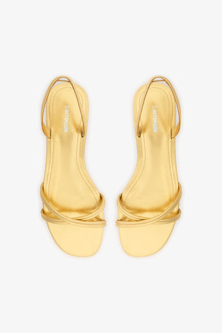Annie Flat In Gold Metallic Leather
