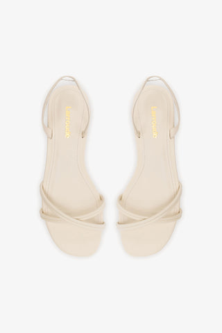 Annie Flat In Ivory Leather