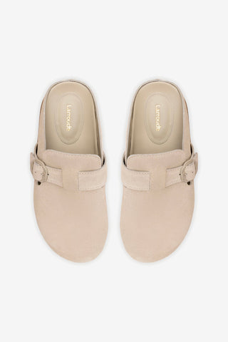 Milan Clog In Mushroom Grey Suede