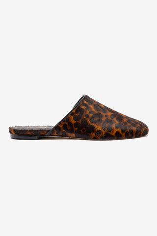 Venice Flat Mule In Leopard Print Calf Hair