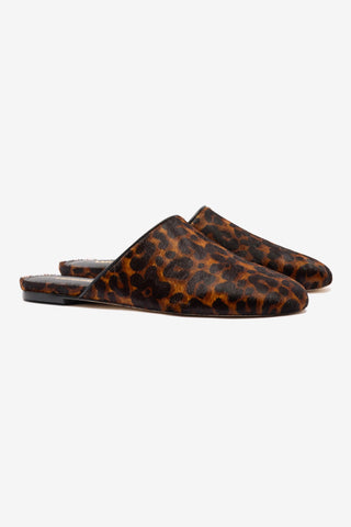 Venice Flat Mule In Leopard Print Calf Hair