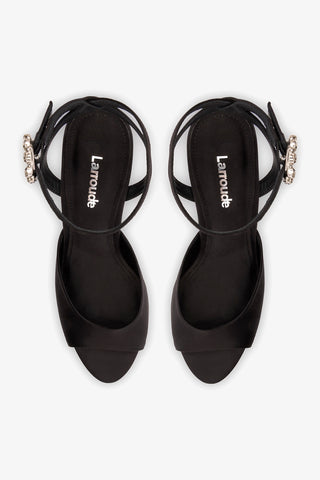 Jasmine Sandal Black Satin Sandal Larroudé