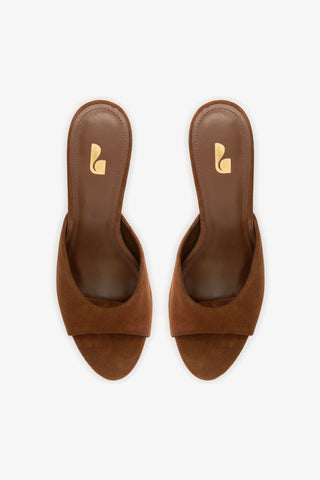 Jasmine Hi Mule In Burnt Umber Suede