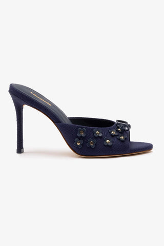 Jasmine Hi Mule In Navy Raffia