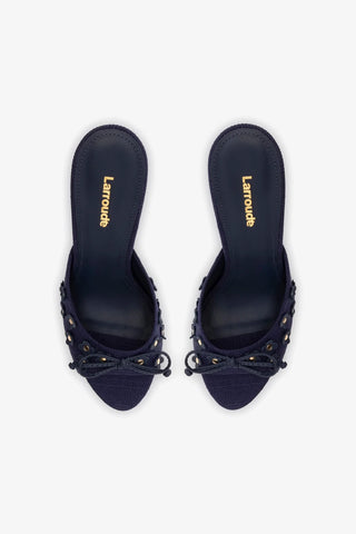 Jasmine Hi Mule In Navy Raffia