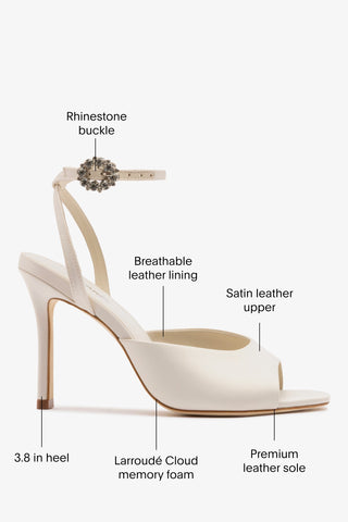 Jasmine Sandal White Satin Sandal Larroudé