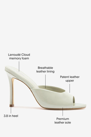 Jasmine Hi Mule Gray Patent Leather Mule Larroudé