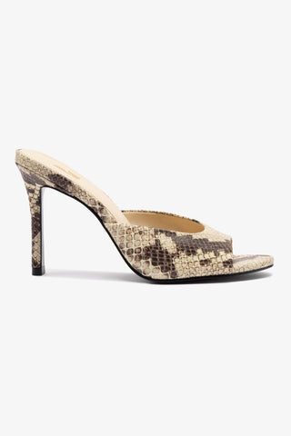 Jasmine Hi Mule In Snake Printed Neutral