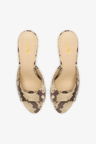 Jasmine Hi Mule In Snake Printed Neutral