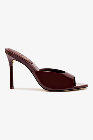 Larroude x Jonathan Cohen Mule In Burgundy Patent Leather