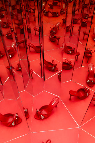 Rosett Mule In Cherry Satin